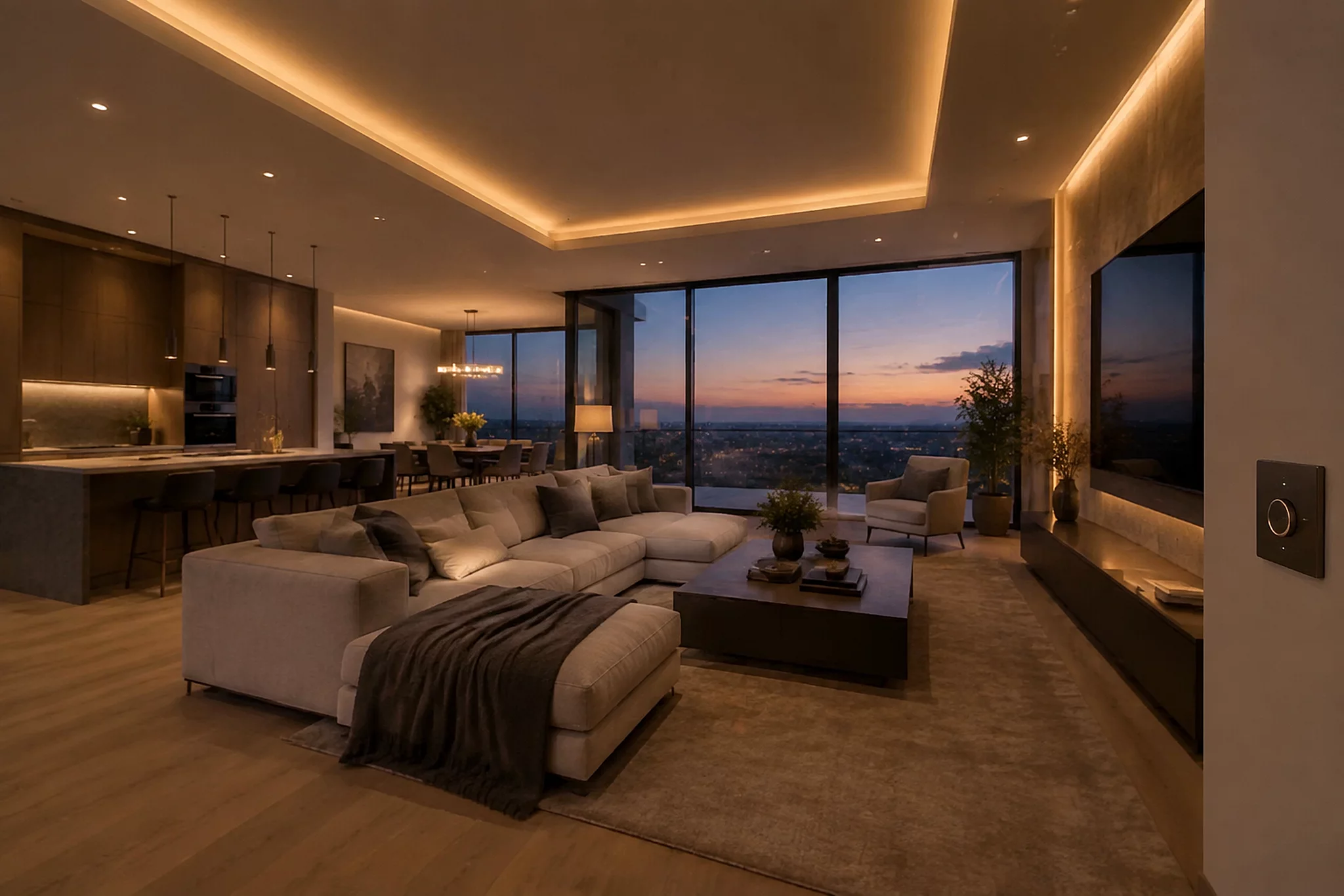 Completed Smart Lighting Retrofit in Modern Residence